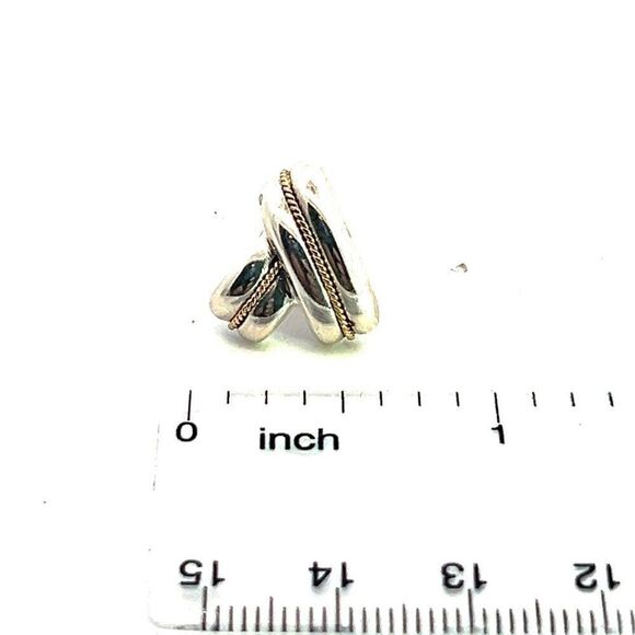 Tiffany & Co Estate Earrings 14k Yellow Gold + Sterling Silver TIF830 - Picture 7 of 7